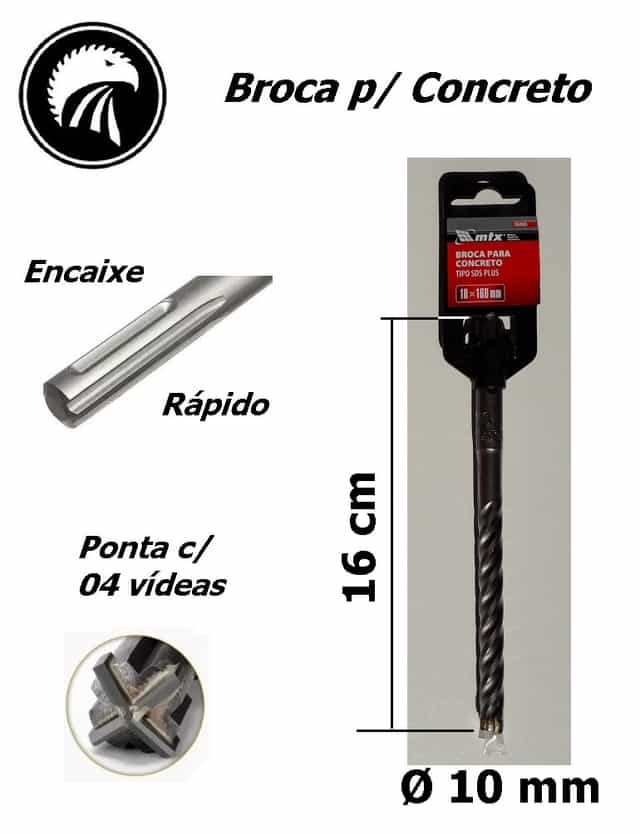 Broca p/ Concreto Ø10mm x 16cm