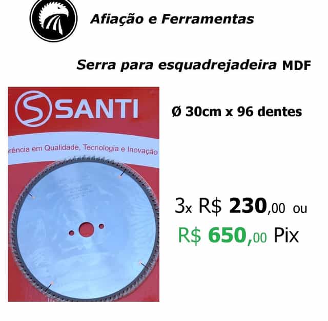 Serra acabamento para MDF Ø30cm com 96 dentes