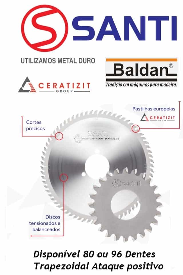 Jogo Esquadrejadeira Baldan Riscador e Disco 80 dentes