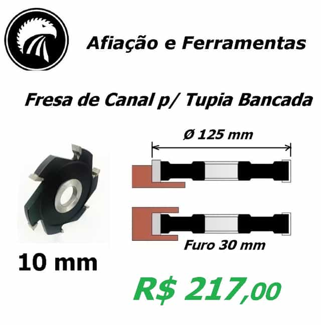 Fresa Reta canal 10mm p/ tupia de bancada