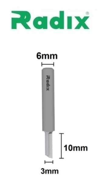 Fresa Ø 3 mm x 10mm x haste 6 mm