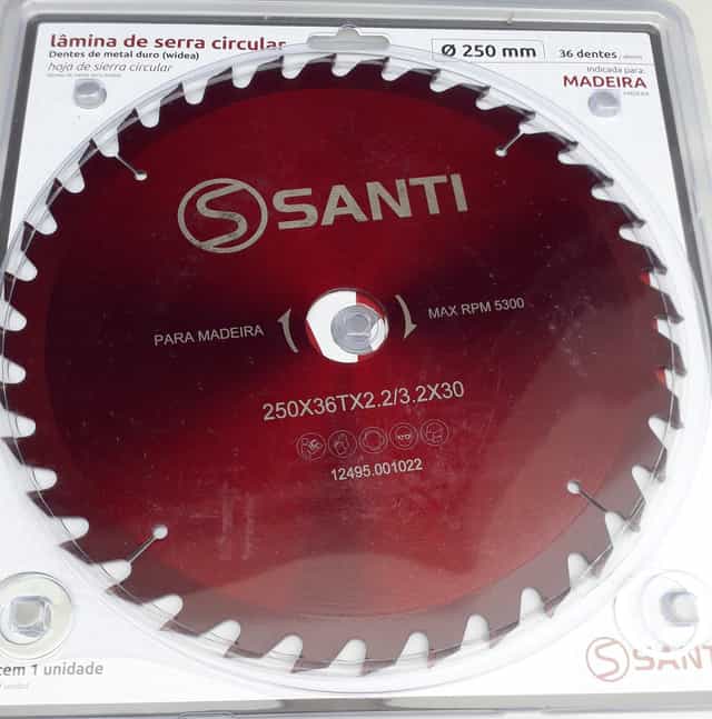 Serra Ø 25 cm x 36 dentes para Madeira