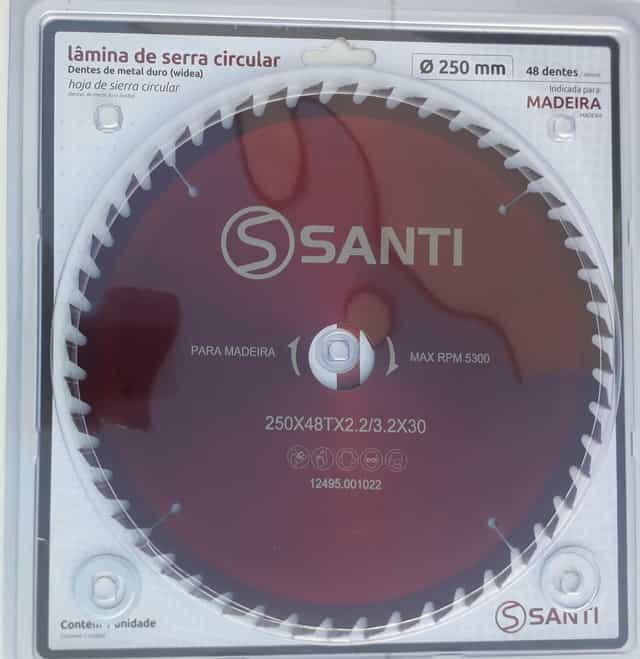 Serra Ø 25 cm x 48 dentes para Madeira