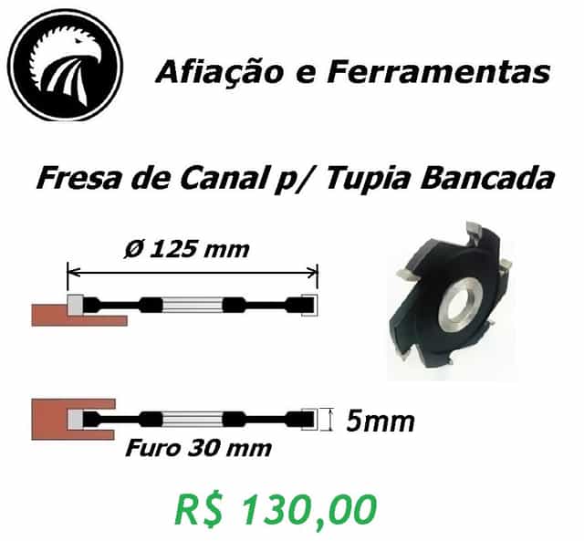 Fresa Reta canal 5 mm p/ tupia de bancada