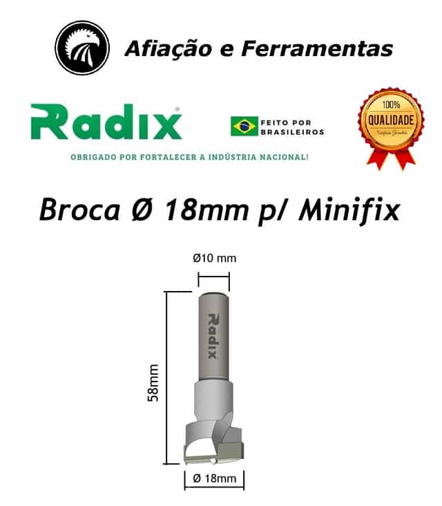 Broca Ø18mm Minifix Radix