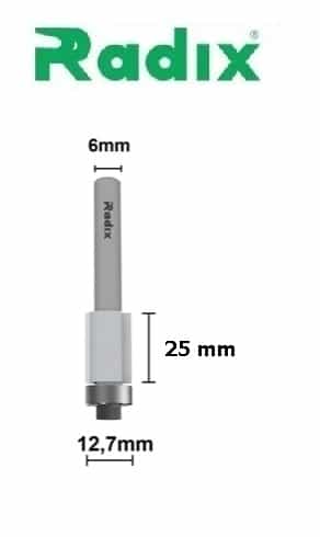 Fresa com Rolamento 1/2 x 25mm x h6mm