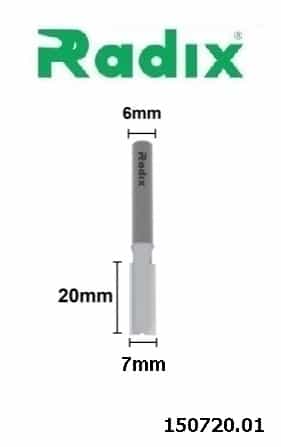 Fresa Ø 7 mm x 20mm x h6 mm